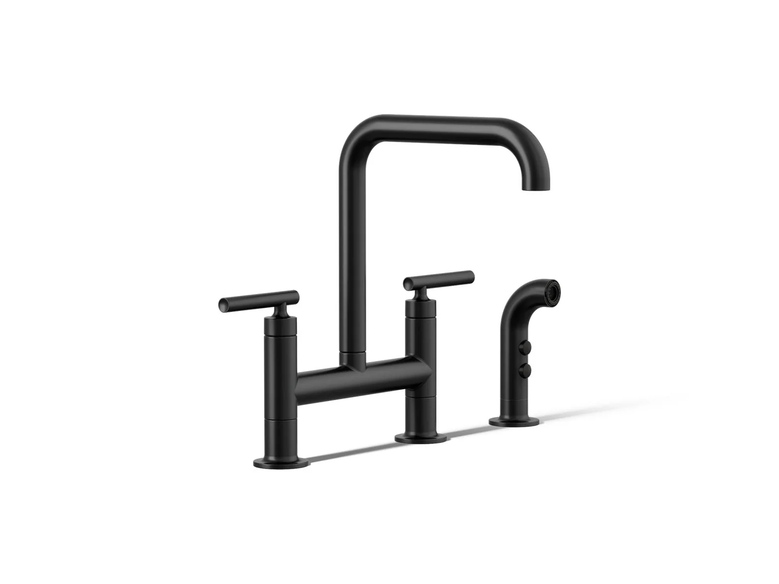KOHLER K-7548-4 Purist Two-hole bridge kitchen sink faucet with side sprayer - Image 20