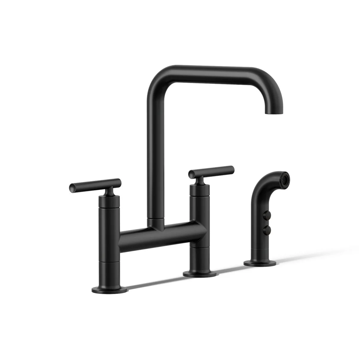 KOHLER K-7548-4 Purist Two-hole bridge kitchen sink faucet with side sprayer - Image 21