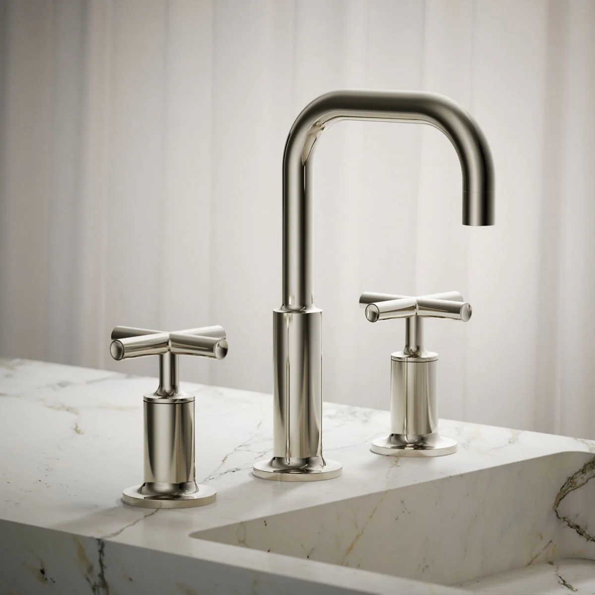 KOHLER K-14406-3 Purist Widespread bathroom sink faucet with Cross handles, 1.2 gpm - Image 26