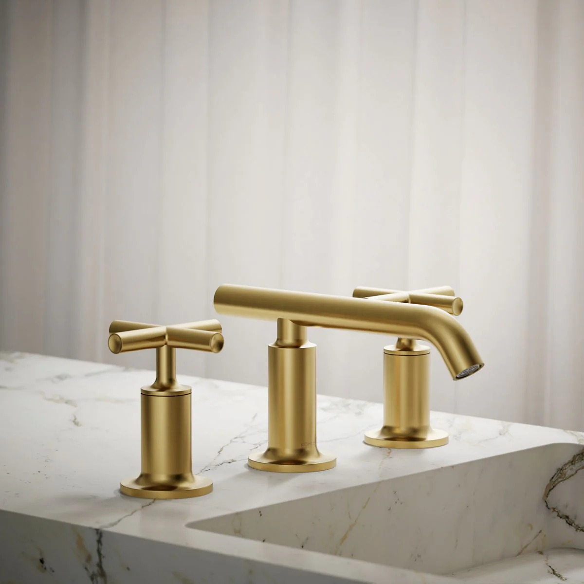 KOHLER K-14410-3 Purist Widespread bathroom sink faucet with Cross handles, 1.2 gpm - Image 6