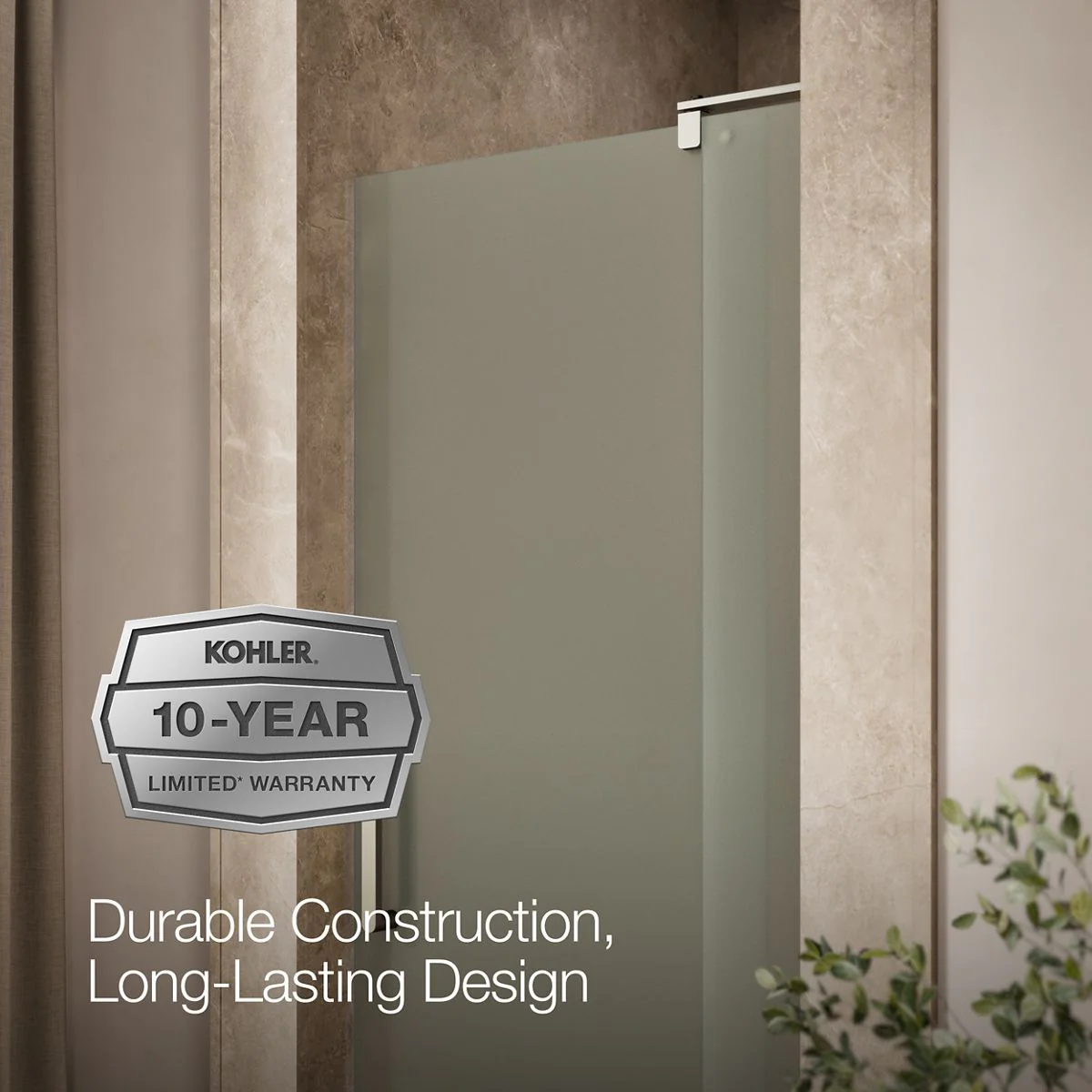 KOHLER K-707500-D3 Revel Pivot shower door, 70" H x 27-5/16 - 31-1/8" W, with 1/4" thick Frosted glass - Image 11