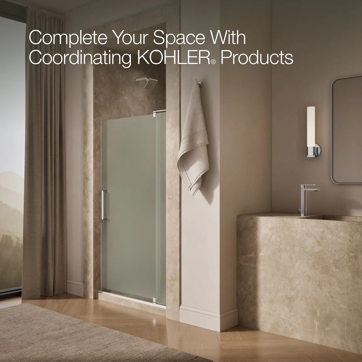 KOHLER K-707541-D3 Revel Pivot shower door, 70" H x 39-1/8 - 44" W, with 5/16" thick Frosted glass - Image 8