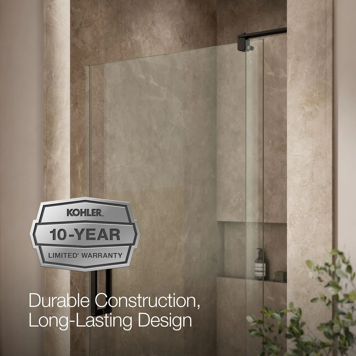 KOHLER K-707536-L Revel Pivot shower door, 74" H x 35-1/8 - 40" W, with 5/16" thick Crystal Clear glass - Image 8