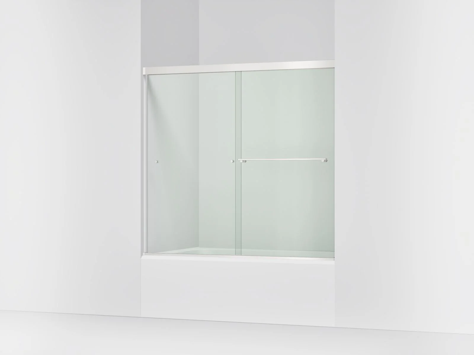 KOHLER K-707000-L Revel Sliding bath door, 55-1/2" H x 56-5/8 - 59-5/8" W, with 1/4" thick Crystal Clear glass - Image 14