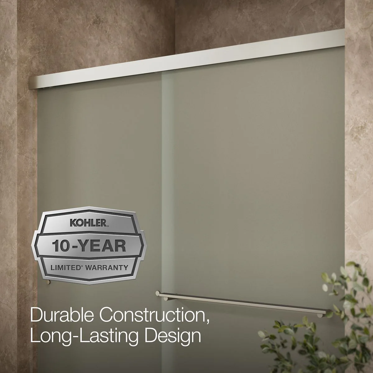 KOHLER K-707200-D3 Revel Sliding shower door, 70" H x 56-5/8 - 59-5/8" W, with 1/4" thick Frosted glass - Image 11