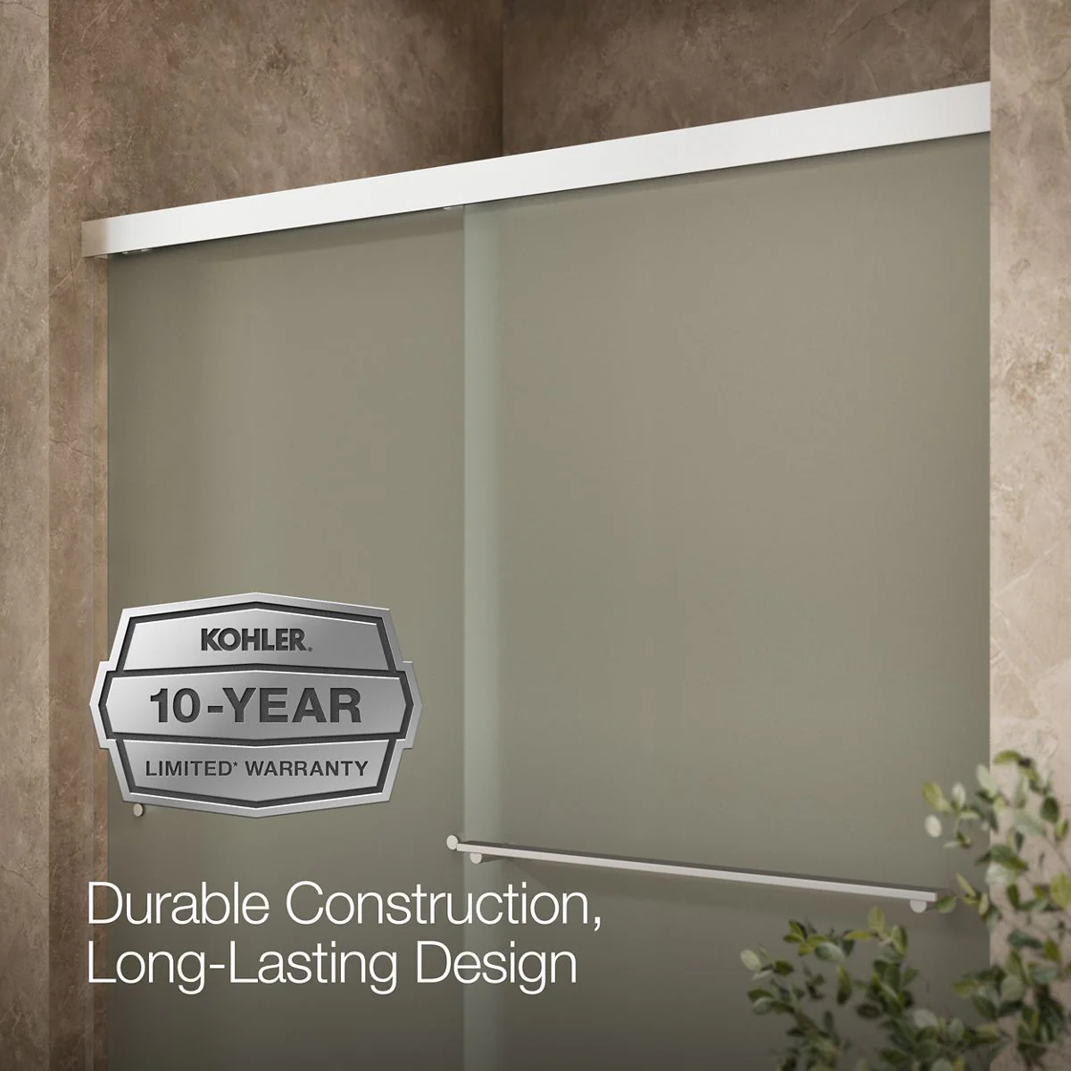 KOHLER K-707200-D3 Revel Sliding shower door, 70" H x 56-5/8 - 59-5/8" W, with 1/4" thick Frosted glass - Image 16