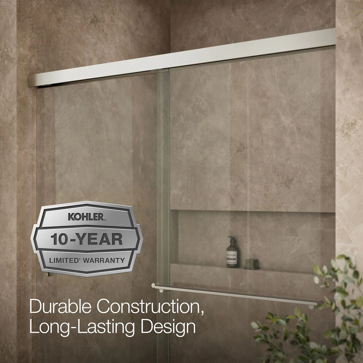 KOHLER K-707201-L Revel Sliding shower door, 70" H x 56-5/8 - 59-5/8" W, with 5/16" thick Crystal Clear glass - Image 13