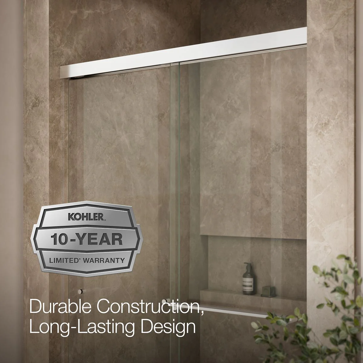 KOHLER K-707106-L Revel Sliding shower door, 76" H x 44-5/8 - 47-5/8" W, with 5/16" thick Crystal Clear glass - Image 18