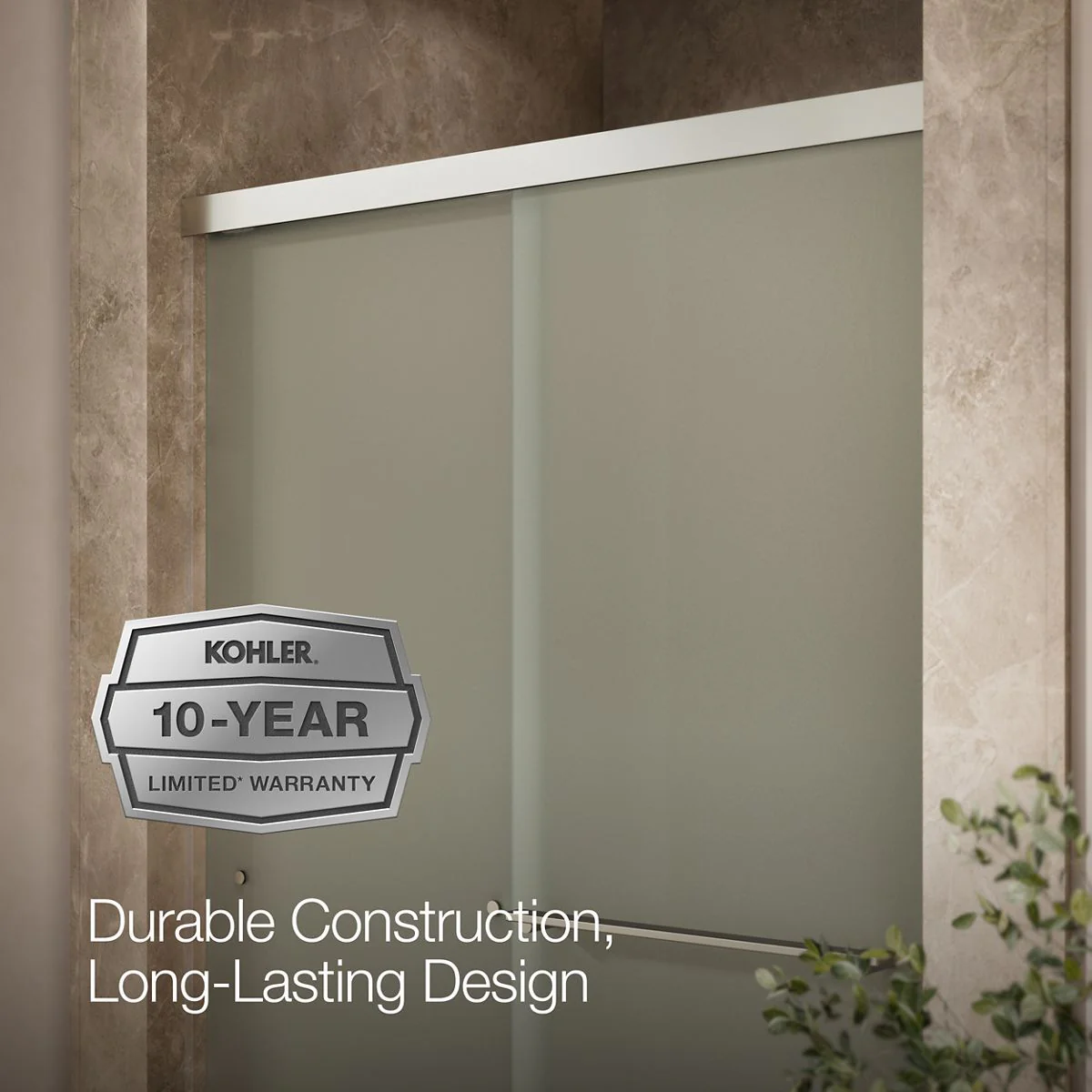 KOHLER K-707106-D3 Revel Sliding shower door, 76" H x 44-5/8 - 47-5/8" W, with 5/16" thick Frosted glass - Image 11