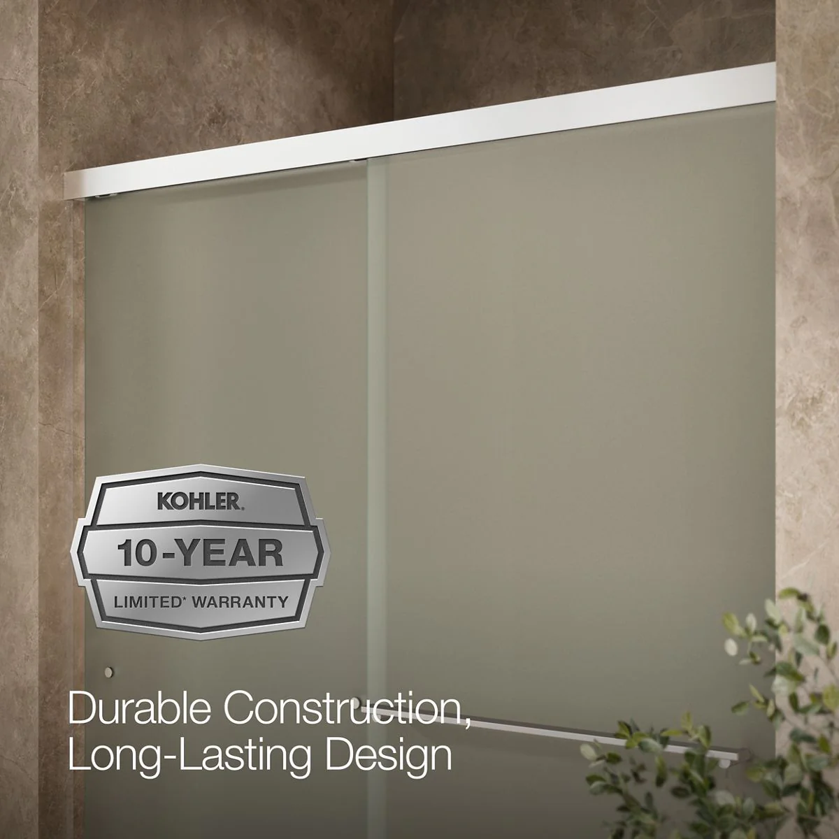 KOHLER K-707206-D3 Revel Sliding shower door, 76" H x 56-5/8 - 59-5/8" W, with 5/16" thick Frosted glass - Image 18