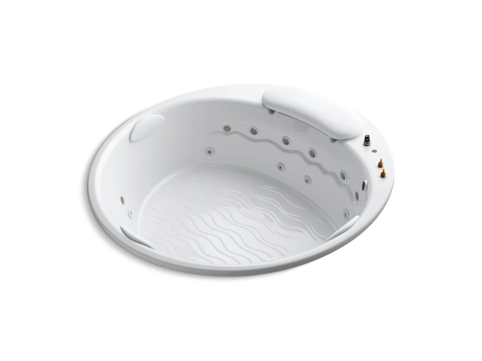 KOHLER K-1397-H2 RiverBath 75" x 75" drop-in heated whirlpool bath with chromatherapy