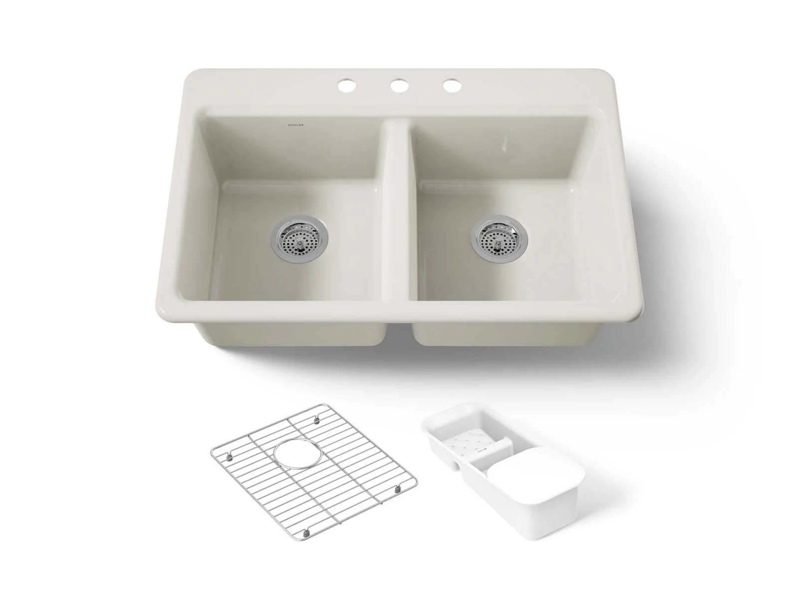 KOHLER K-8679-3A2 Riverby 33" top-mount double-bowl workstation kitchen sink - Image 15