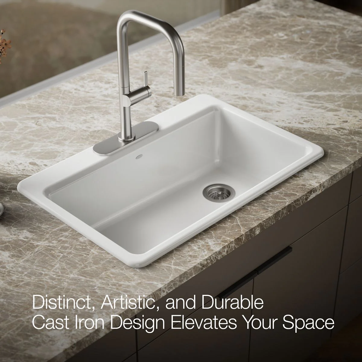 KOHLER K-5871-3A2 Riverby 33" top-mount single-bowl workstation kitchen sink - Image 9