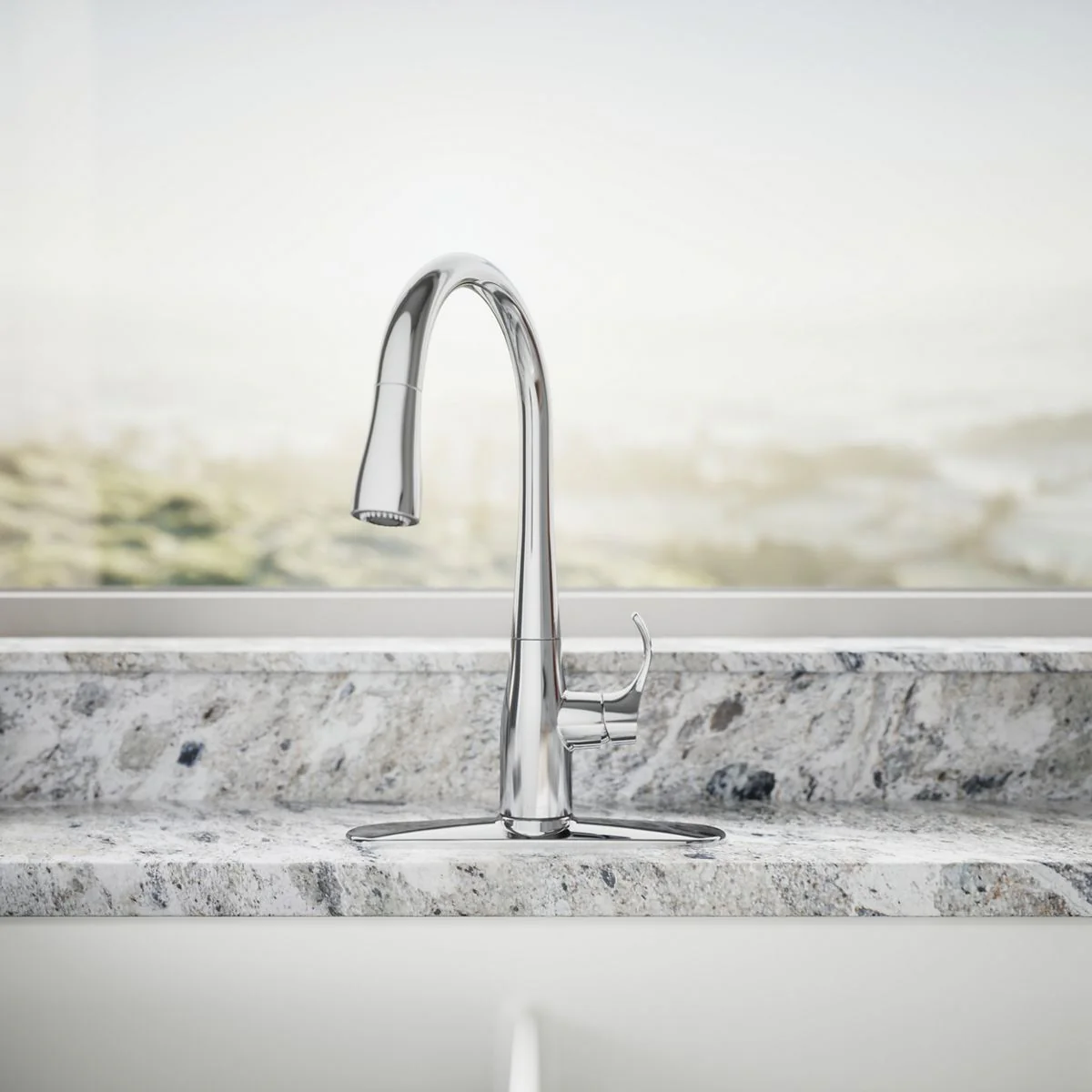 KOHLER K-597 Simplice Compact pull-down kitchen sink faucet with three-function sprayhead - Image 18