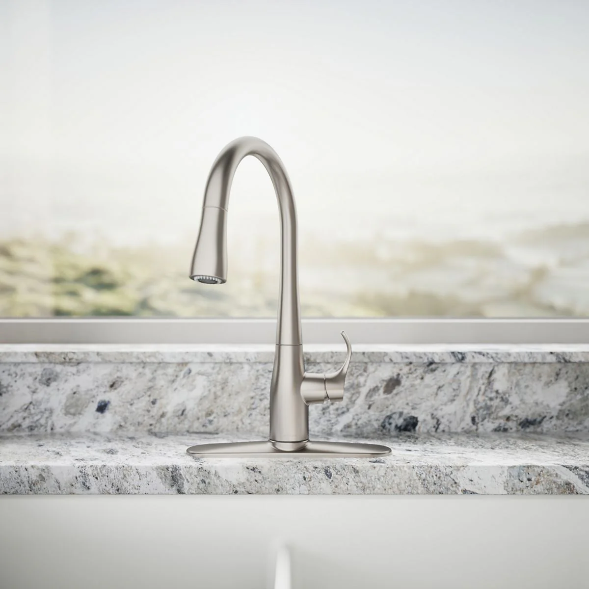 KOHLER K-597 Simplice Compact pull-down kitchen sink faucet with three-function sprayhead - Image 23