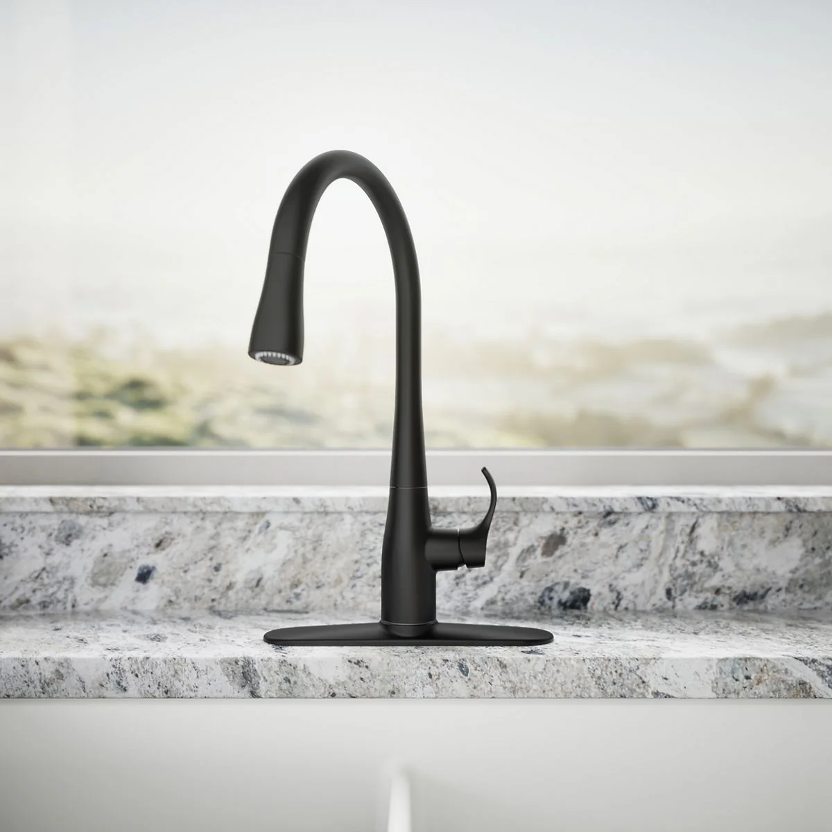 KOHLER K-596 Simplice Pull-down kitchen sink faucet with three-function sprayhead - Image 14
