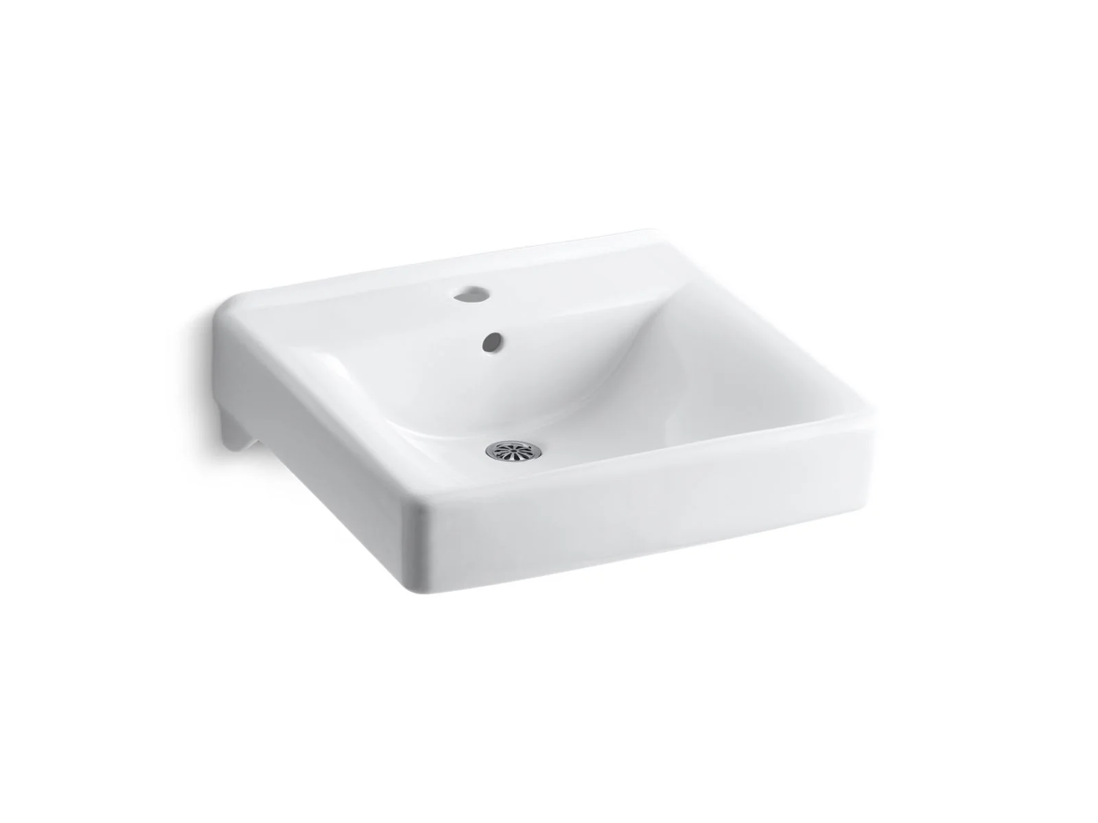 KOHLER K-2084 Soho 20" x 18" wall-mount/concealed arm carrier bathroom sink with single faucet hole - Image 3
