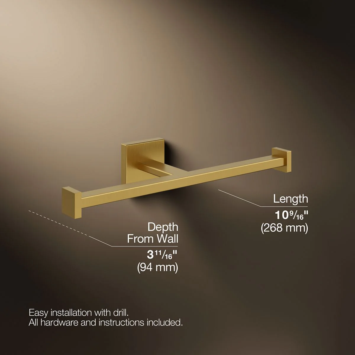 KOHLER K-23288 Square Double toilet paper holder - Image 9