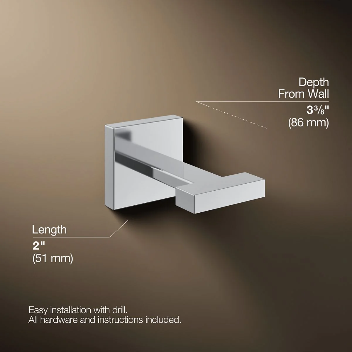 KOHLER K-23290 Square Robe hook - Image 6