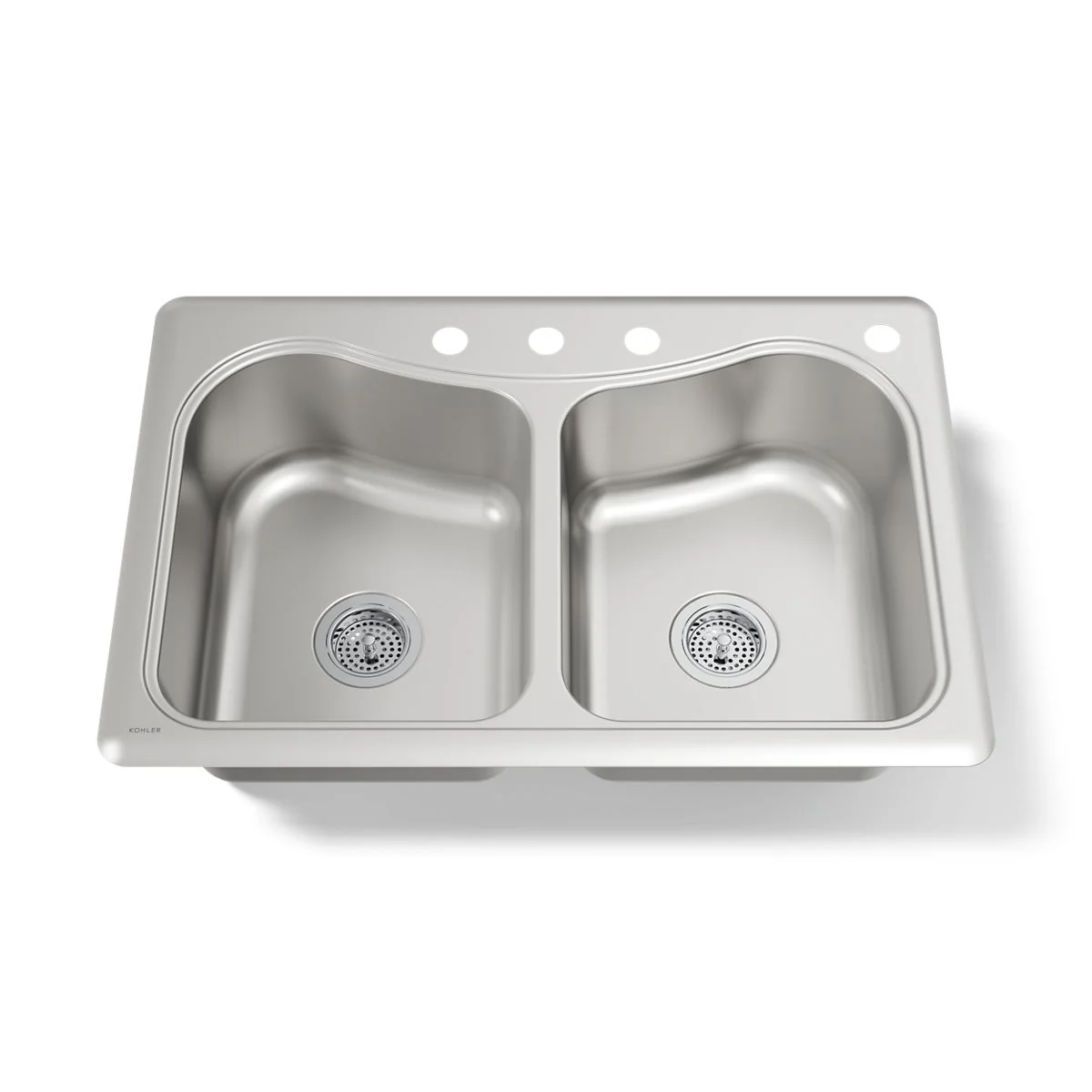 KOHLER K-3369-4 Staccato 33" top-mount double-bowl kitchen sink - Image 6