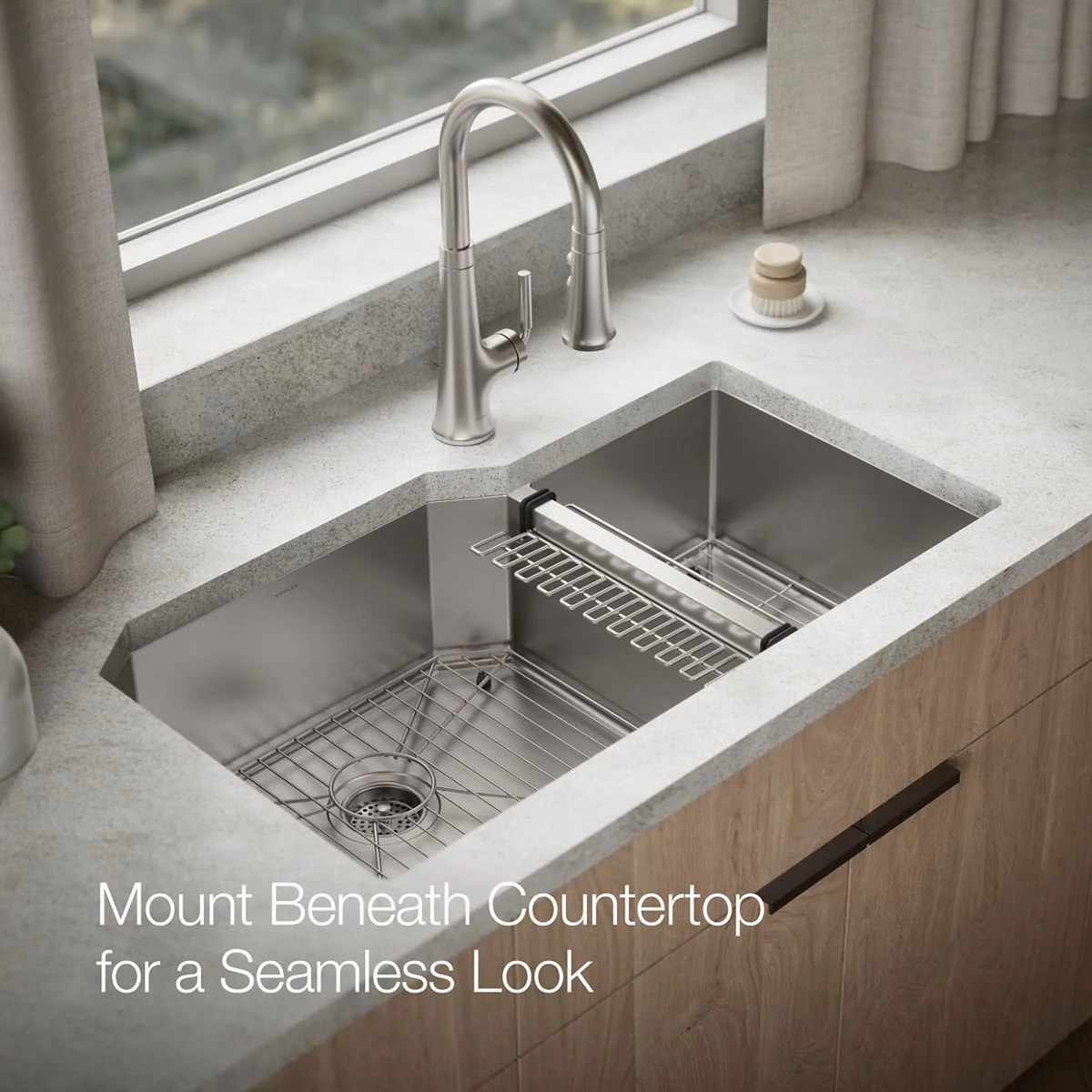 KOHLER K-5282 Strive 35-1/2" undermount double-bowl kitchen sink - Image 5