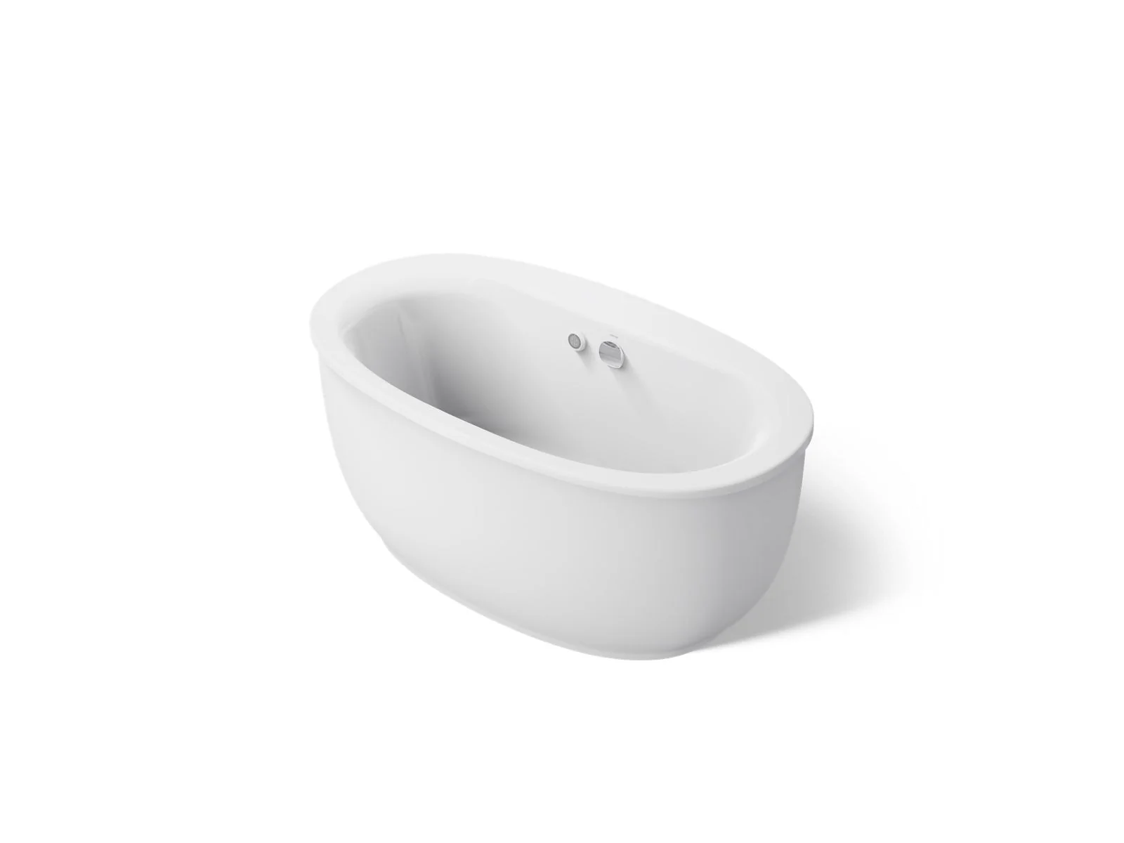KOHLER K-24002-W1 Sunstruck 60" x 34" freestanding bath with Bask heated surface and fluted shroud - Image 2