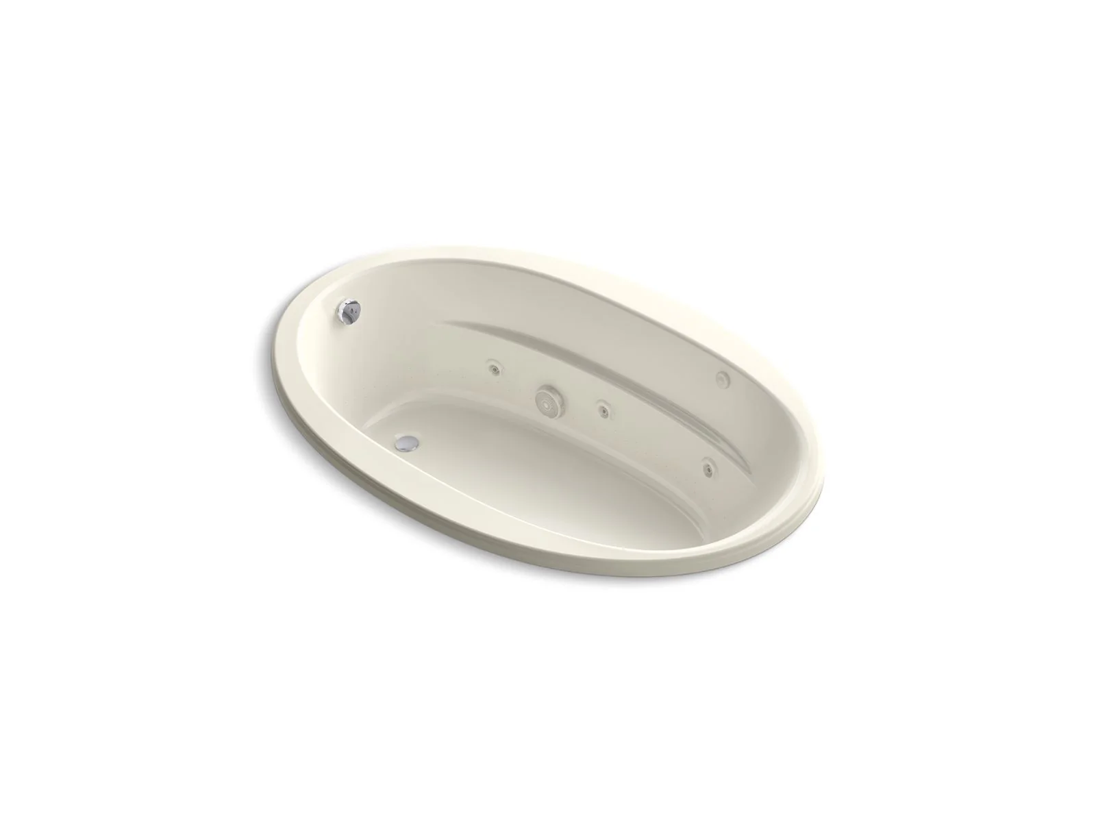 KOHLER K-6347-W1 Sunward 66" x 42" drop-in whirlpool bath with Bask heated surface - Image 2