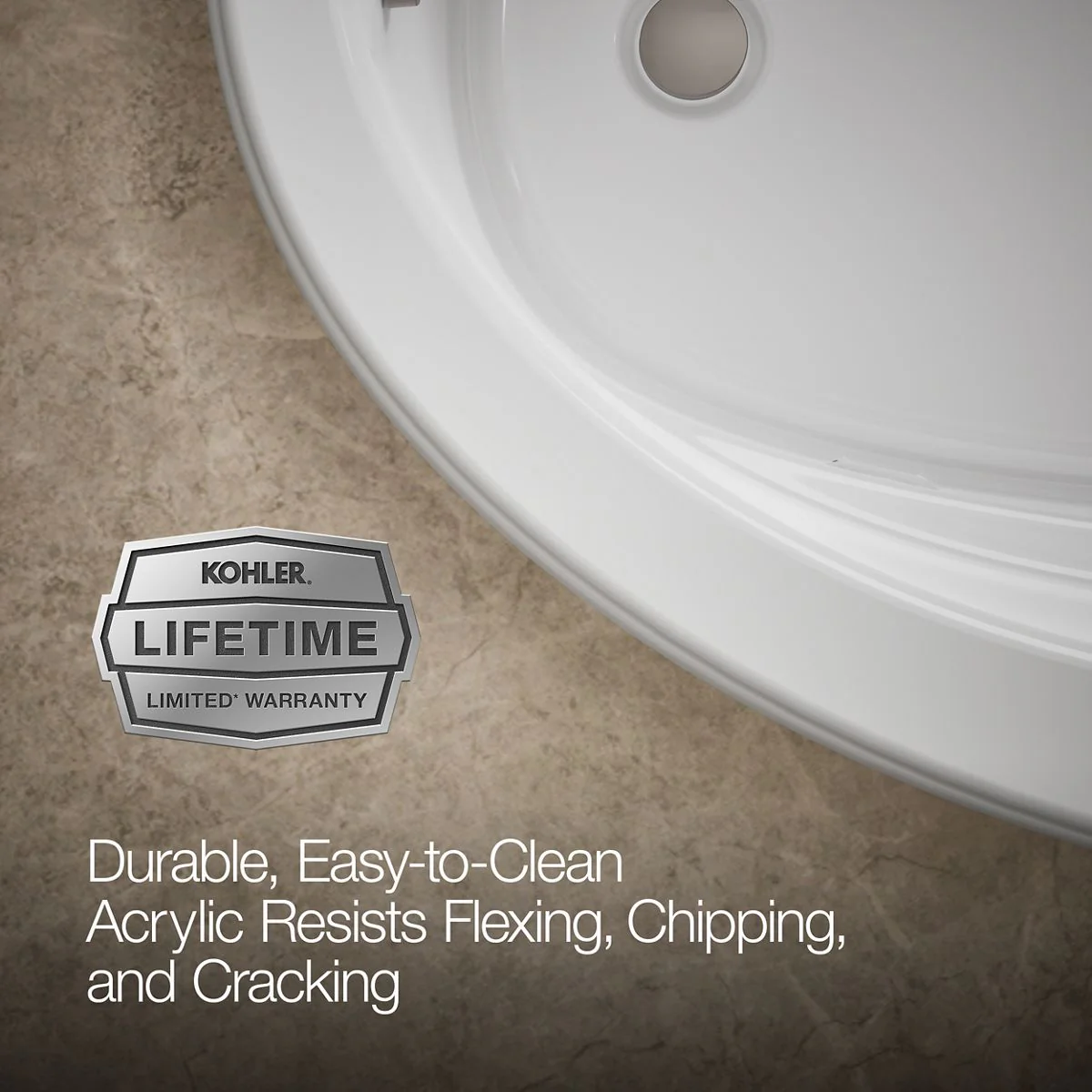 KOHLER K-6347-W1 Sunward 66" x 42" drop-in whirlpool bath with Bask heated surface - Image 6