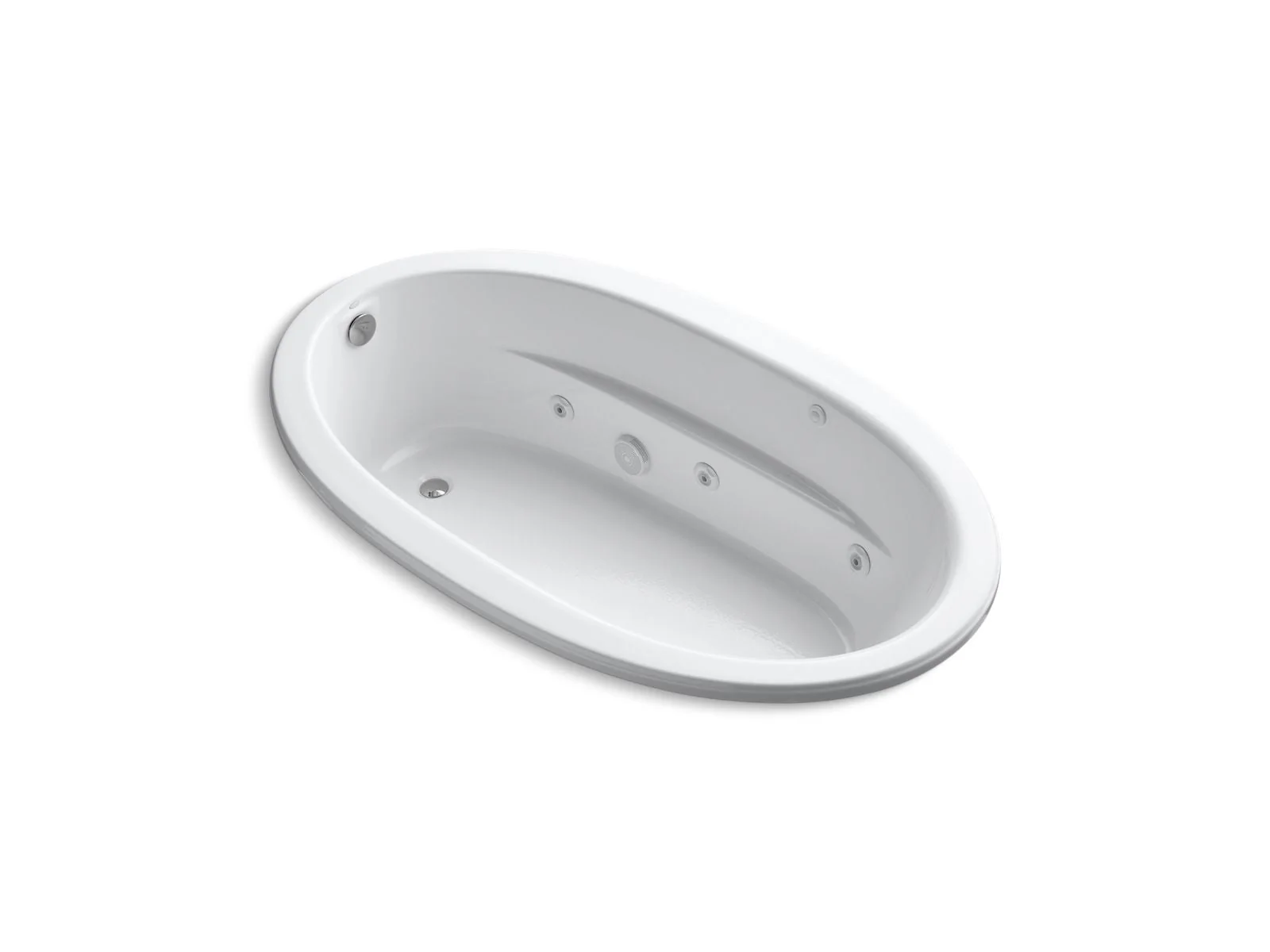 KOHLER K-1164-HB Sunward 72" x 42" drop-in heated whirlpool bath