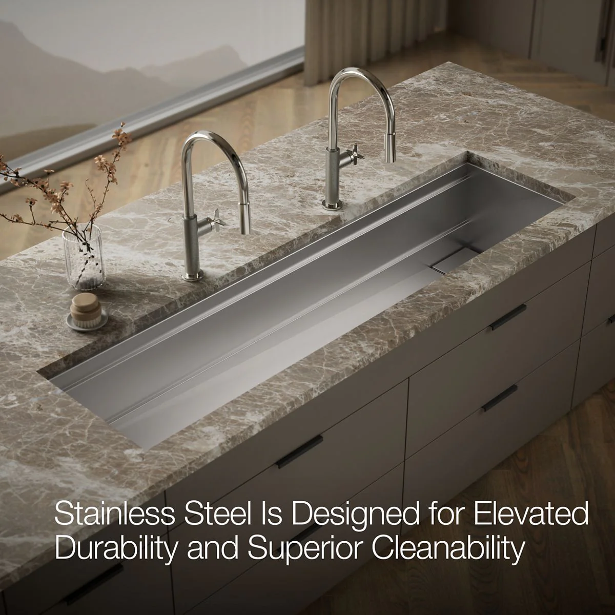 KOHLER K-37905 Synthos 69-3/4" undermount single-bowl kitchen sink - Image 4