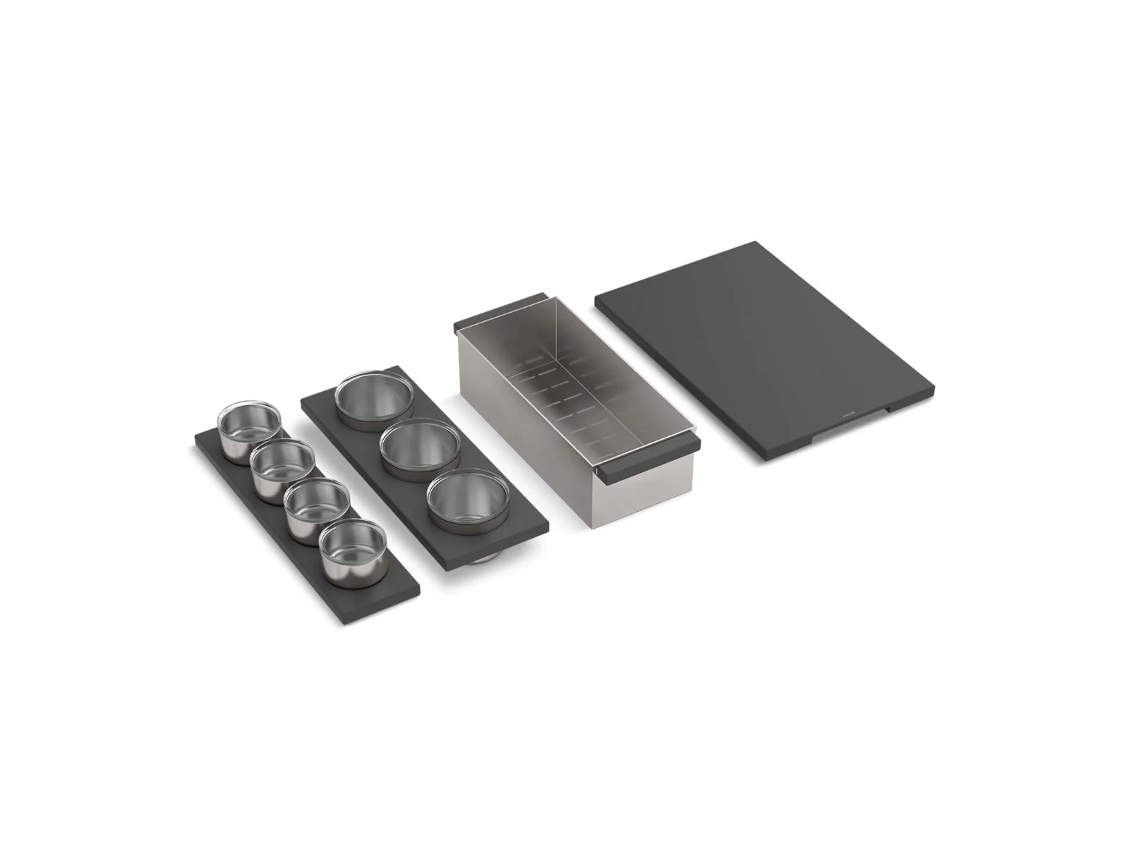 KOHLER K-34542-PAP Synthos Four-piece workstation sink accessory set