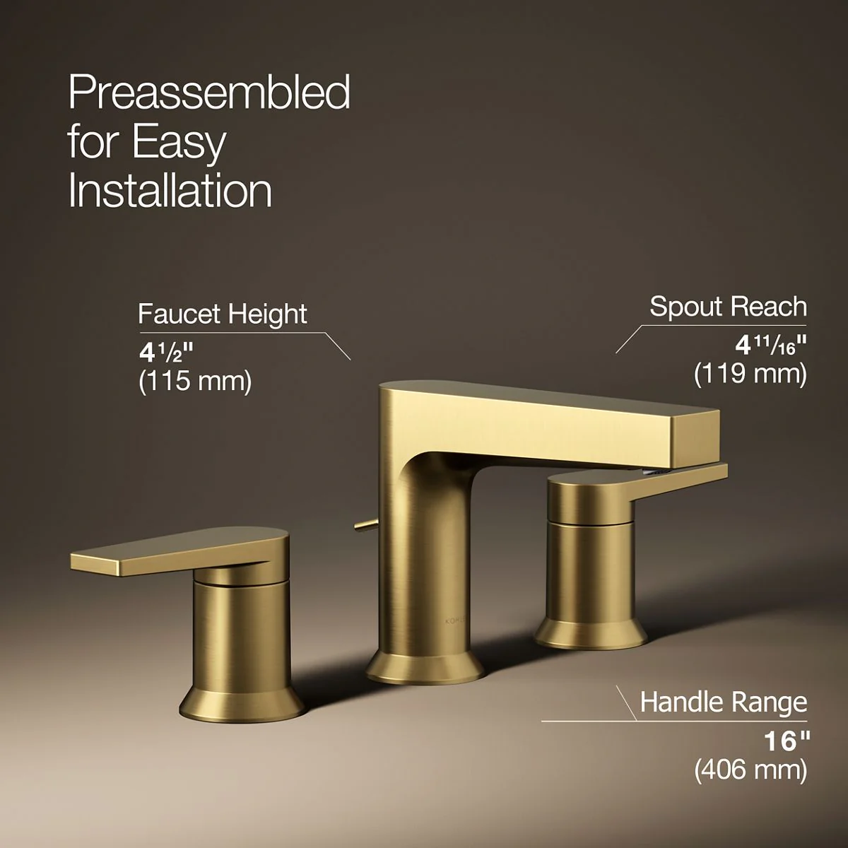 KOHLER K-97100-4 Taut Widespread bathroom sink faucet, 1.2 gpm - Image 7