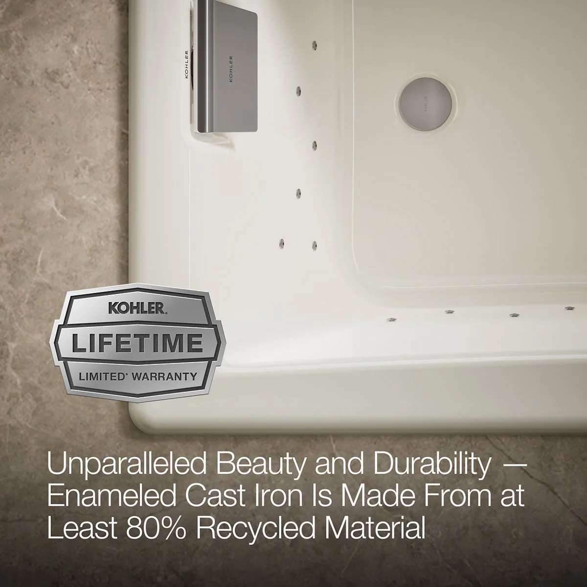 KOHLER K-852-GHCP Tea-for-Two 60" x 32" drop-in Heated BubbleMassage air bath - Image 19