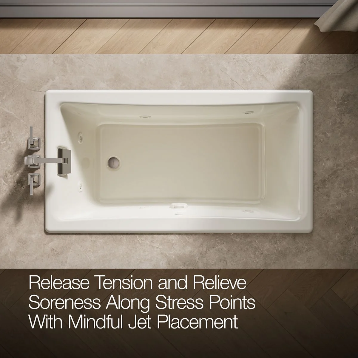 KOHLER K-852-JH Tea-for-Two 60" x 32" drop-in/undermount whirlpool bath - Image 13