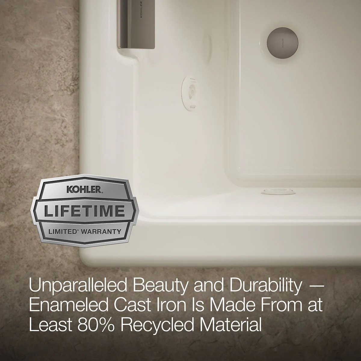 KOHLER K-856-JH Tea-for-Two 66" x 36" drop-in/undermount whirlpool bath - Image 19