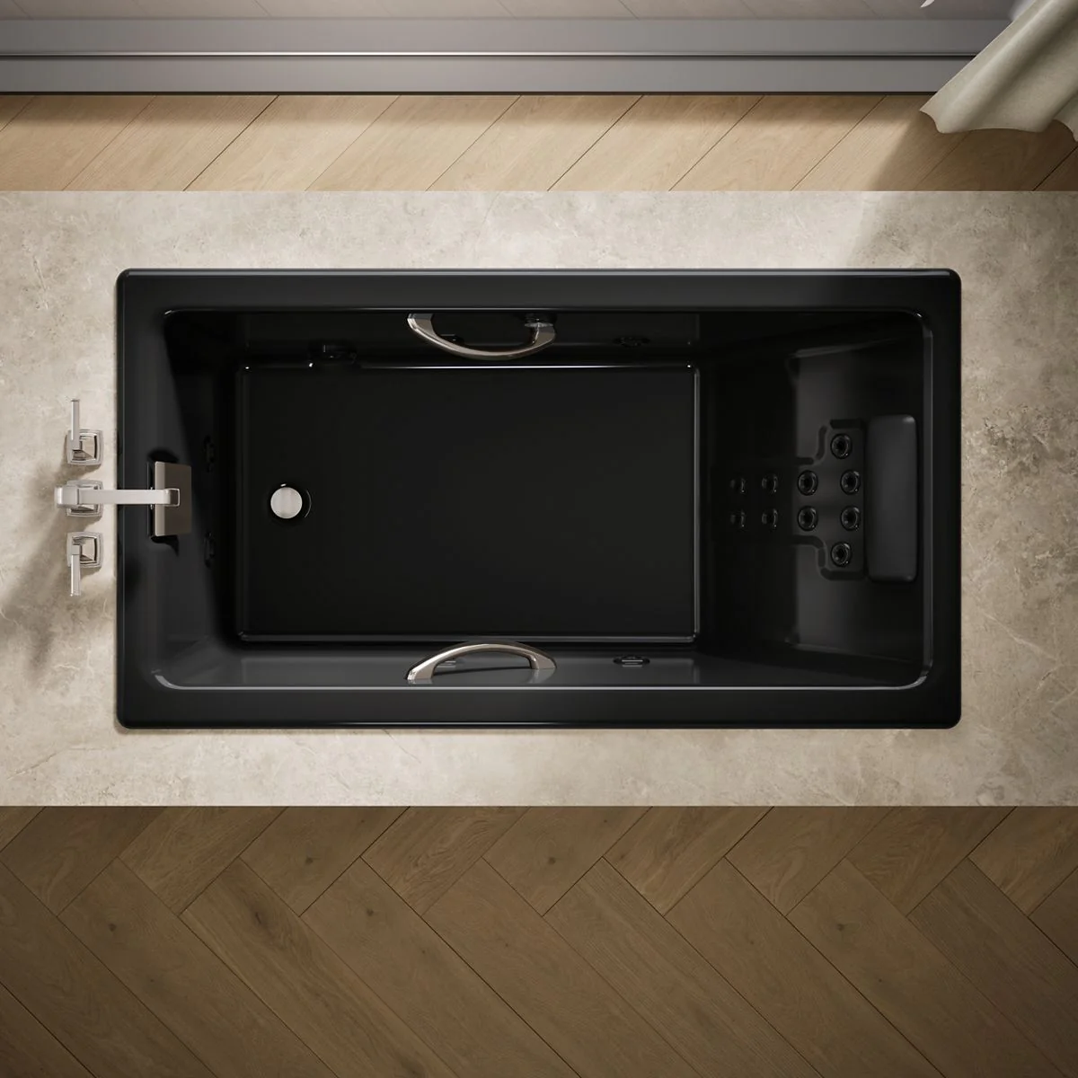 KOHLER K-856-M Tea-for-Two 66" x 36" drop-in whirlpool bath - Image 10