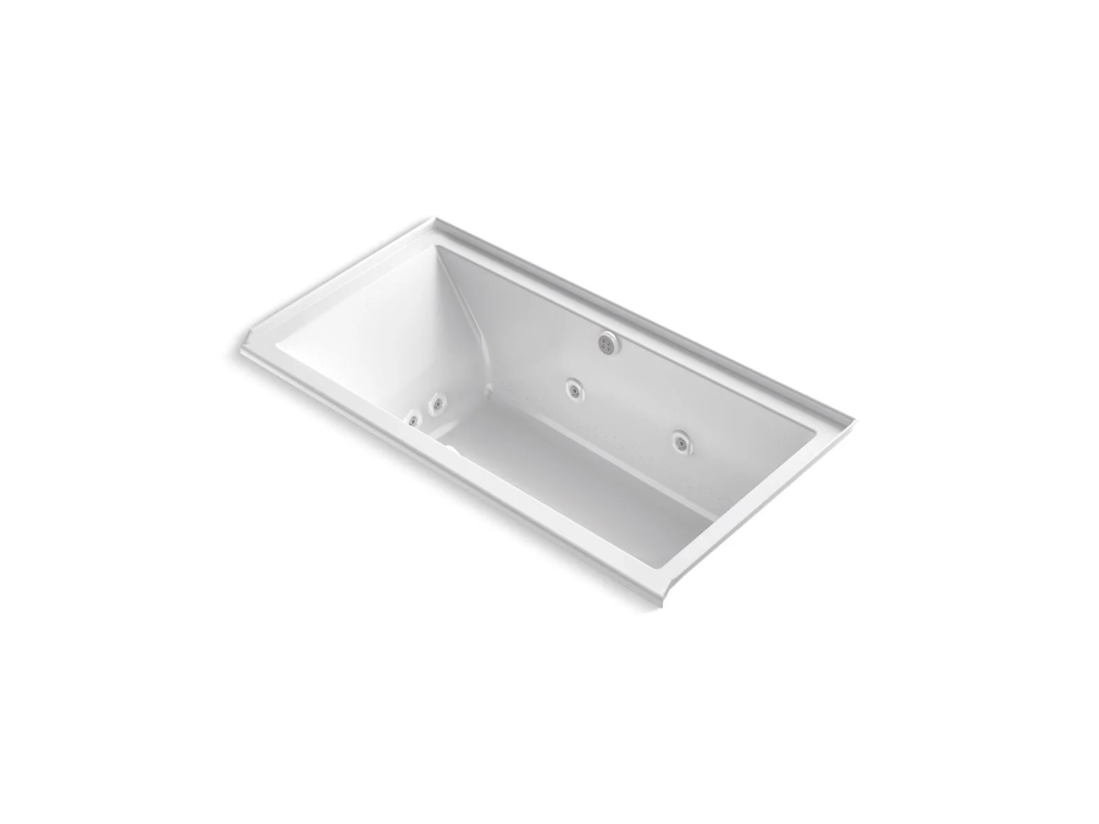 KOHLER K-1167-XHGHR Underscore 60" x 30" alcove Heated BubbleMassage air bath with whirlpool, right drain