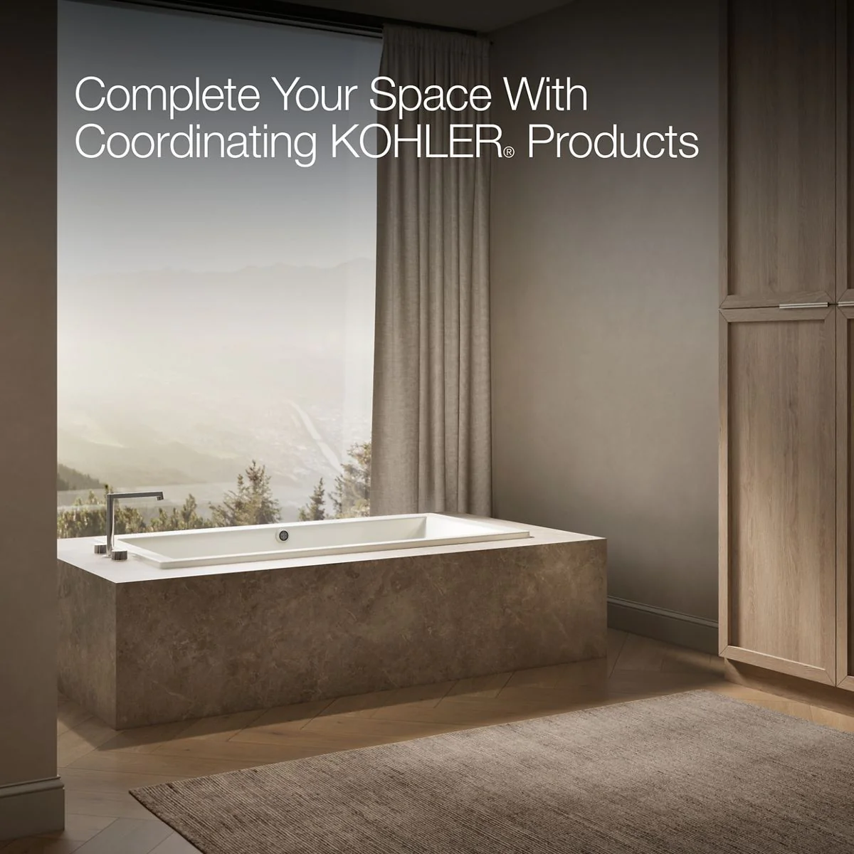 KOHLER K-1821-W1 Underscore 66" x 32" drop-in bath with Bask heated surface - Image 8