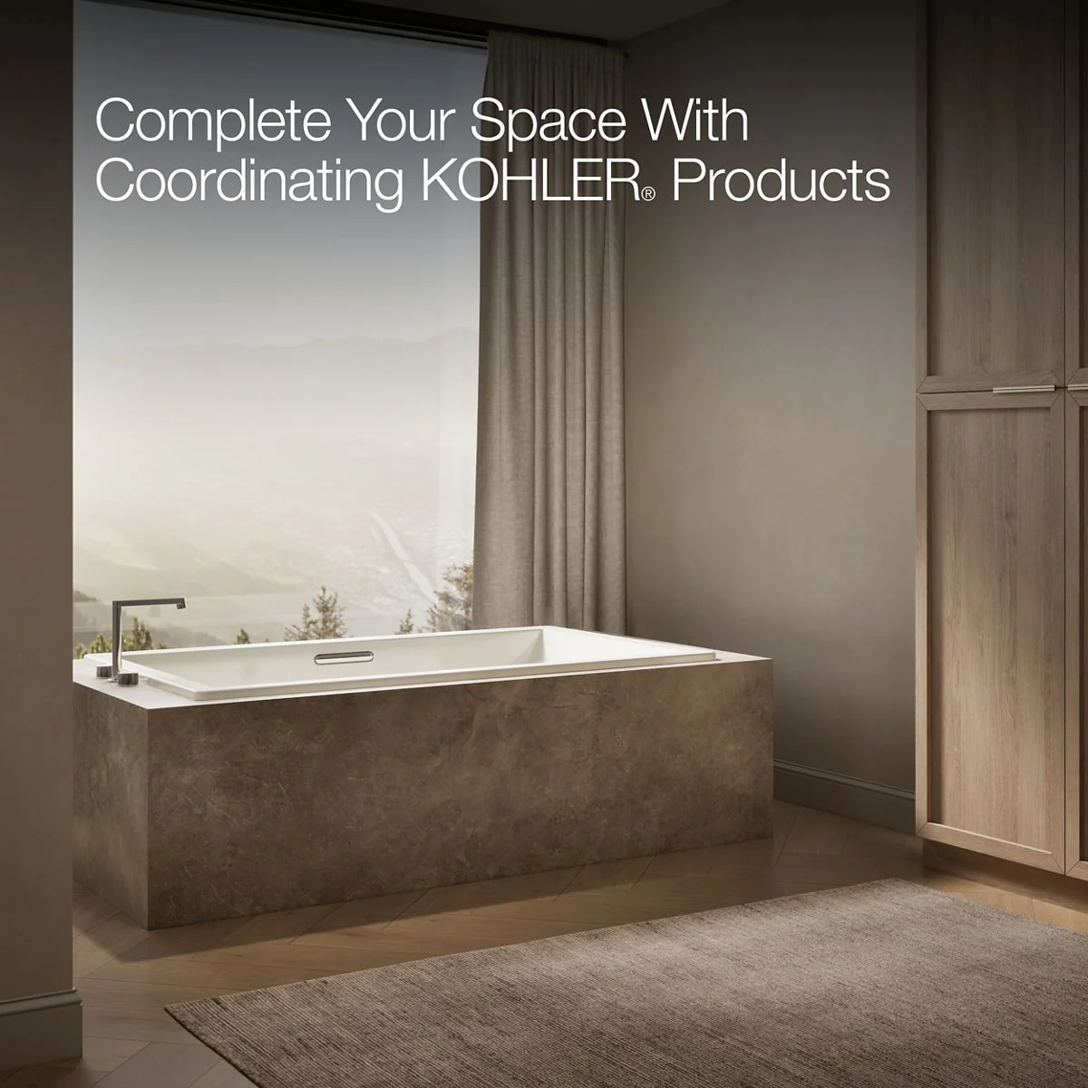 KOHLER K-1137-W1 Underscore 72" x 42" drop-in bath with Bask heated surface - Image 8