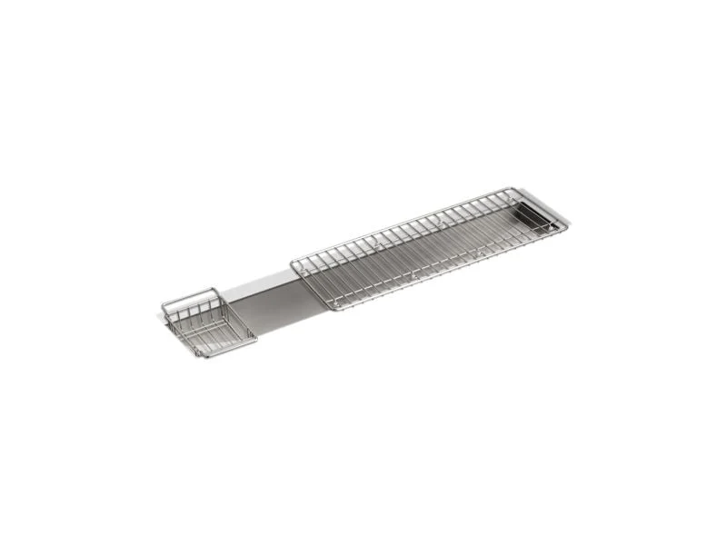 KOHLER K-3156-NA Undertone 43" x 8-1/4" x 6-5/16" Undermount single-bowl trough kitchen sink, includes wire basket and rack