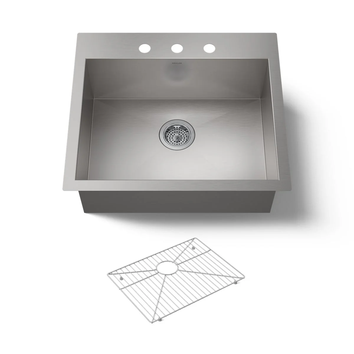 KOHLER K-3822-3 Vault 25" top-/undermount single-bowl kitchen sink - Image 6