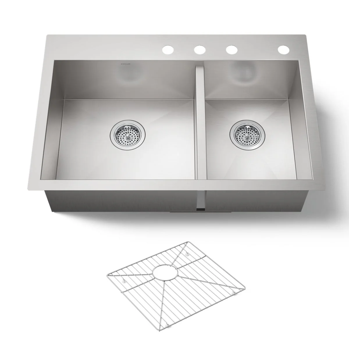 KOHLER K-3823-4 Vault 33" top-/undermount double-bowl kitchen sink - Image 5