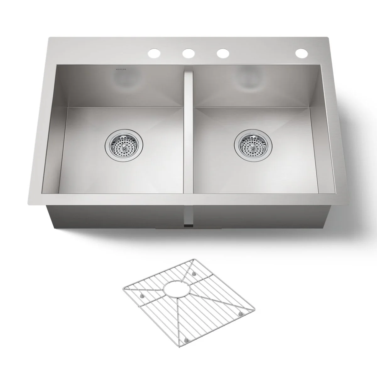 KOHLER K-3820-4 Vault 33" top-/undermount double-bowl kitchen sink - Image 5