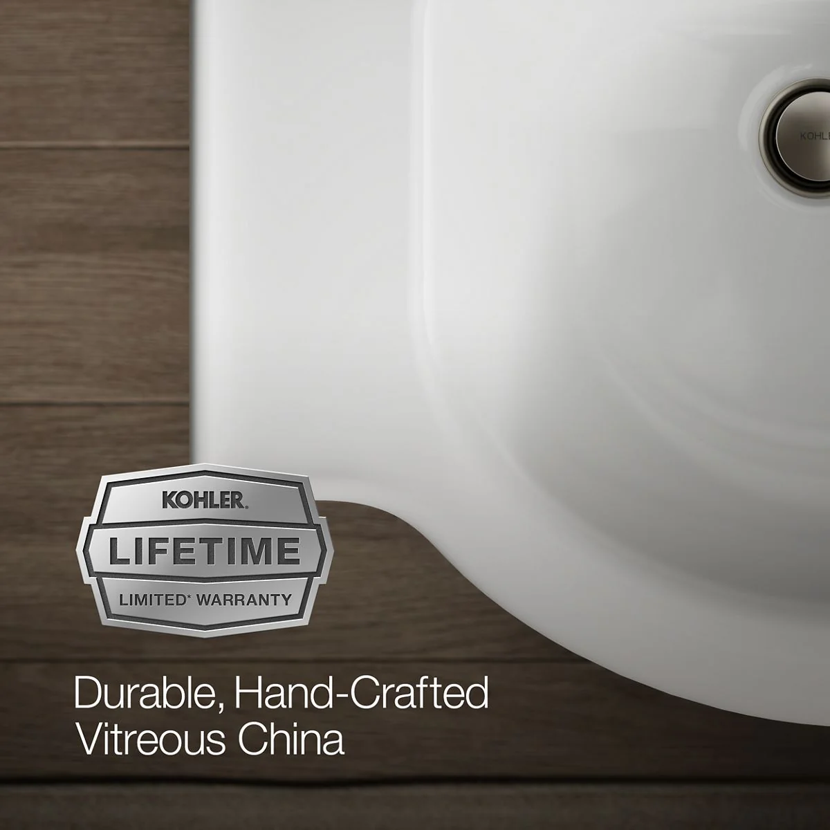 KOHLER K-5247-1 Veer 21" rectangular pedestal bathroom sink - Image 3