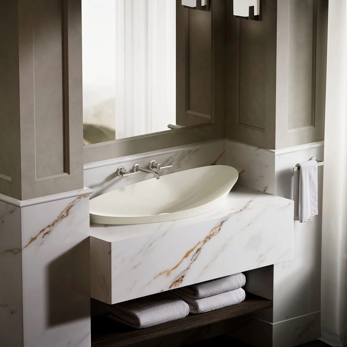 KOHLER K-20705-N Veil 38-1/2" oval vessel bathroom sink, no overflow - Image 6