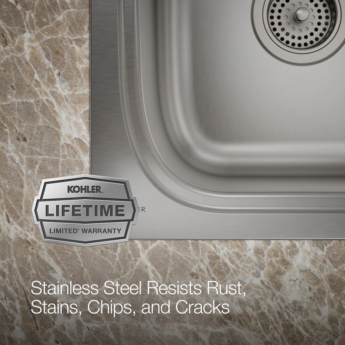 KOHLER K-5267-4 Verse 33" top-mount double-bowl kitchen sink - Image 3