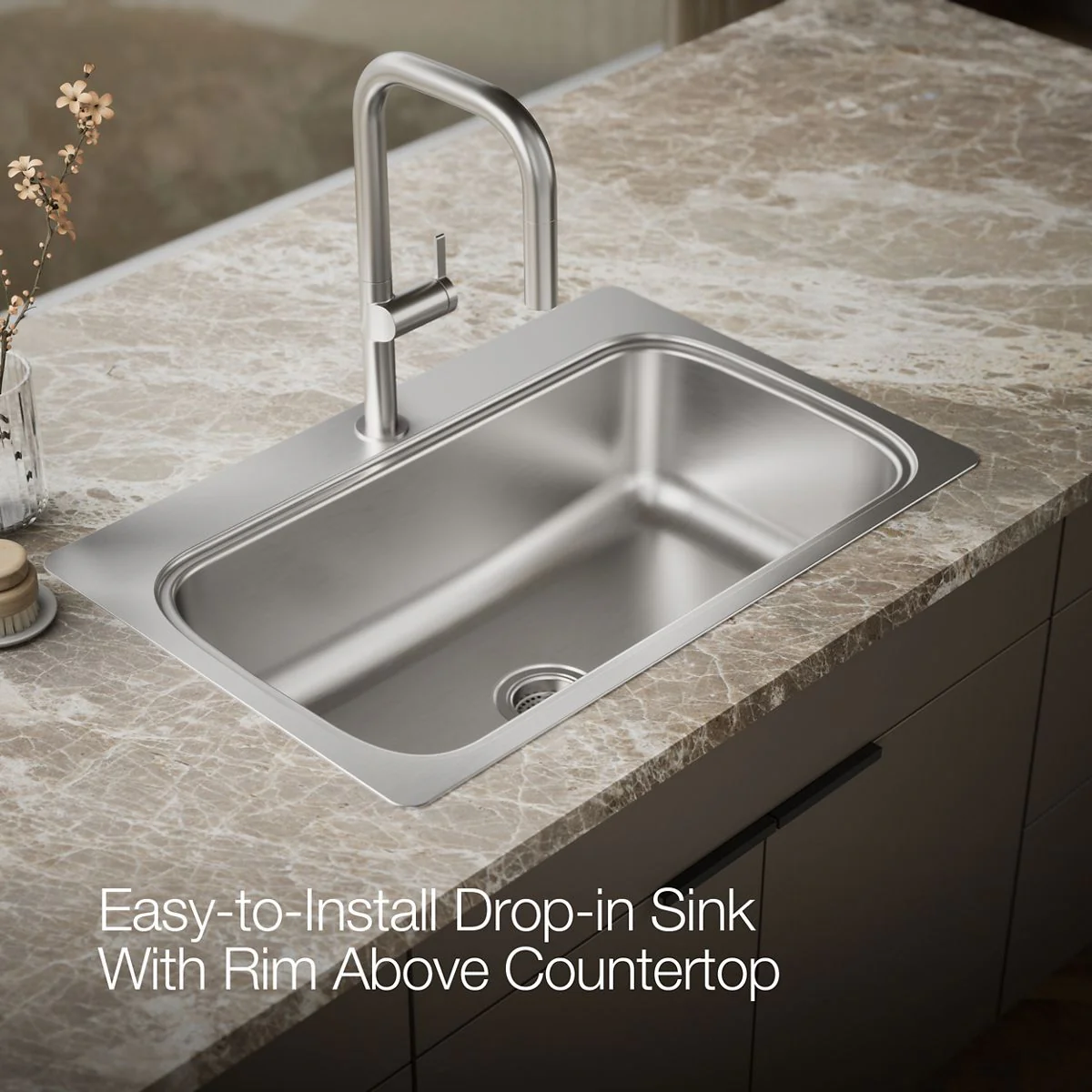 KOHLER K-20060-1 Verse 33" top-mount single-bowl kitchen sink - Image 6