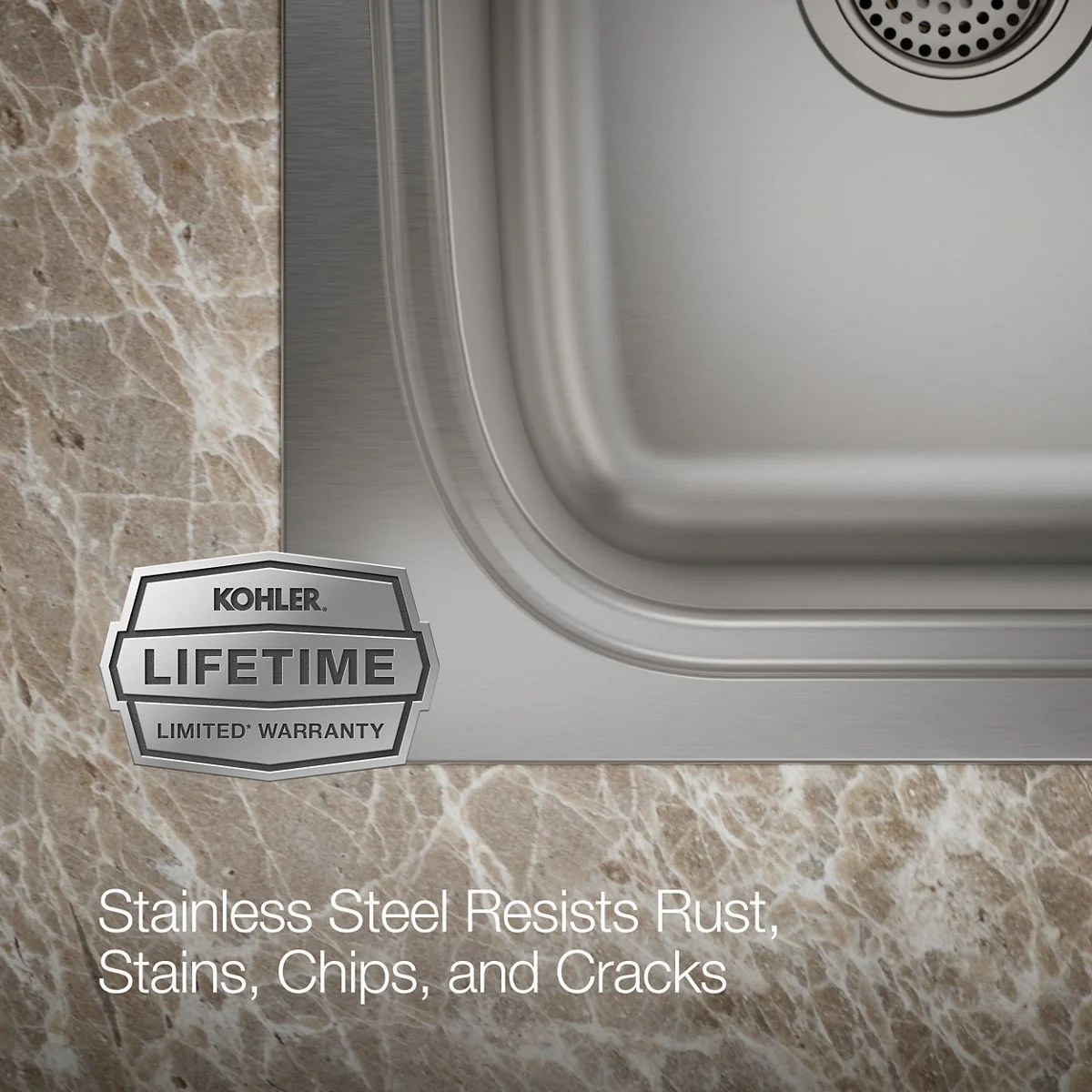 KOHLER K-75791-1 Verse 33" top-/undermount double-bowl kitchen sink - Image 4