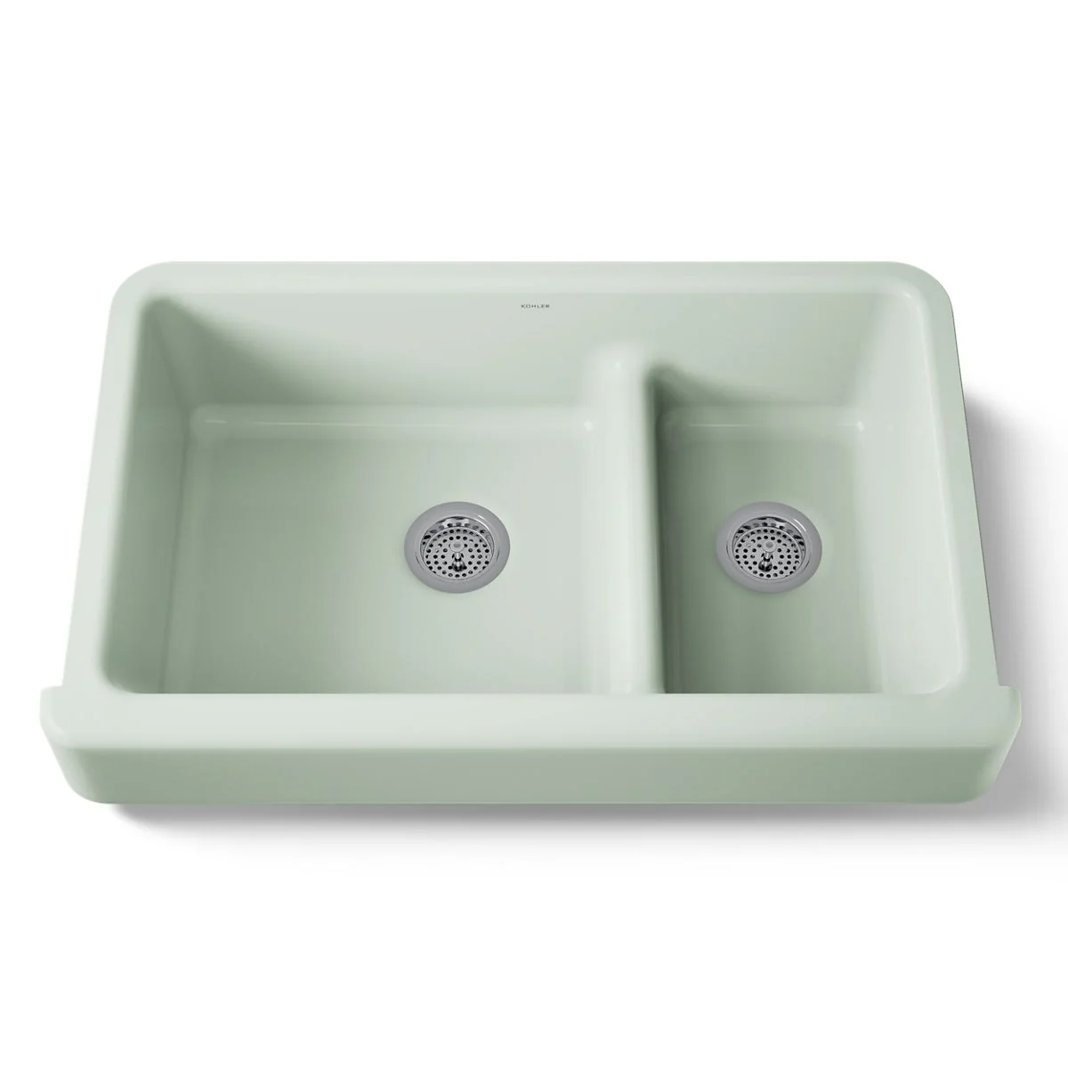 KOHLER K-6426 Whitehaven Smart Divide 35-1/2" undermount double-bowl farmhouse kitchen sink with short apron - Image 32