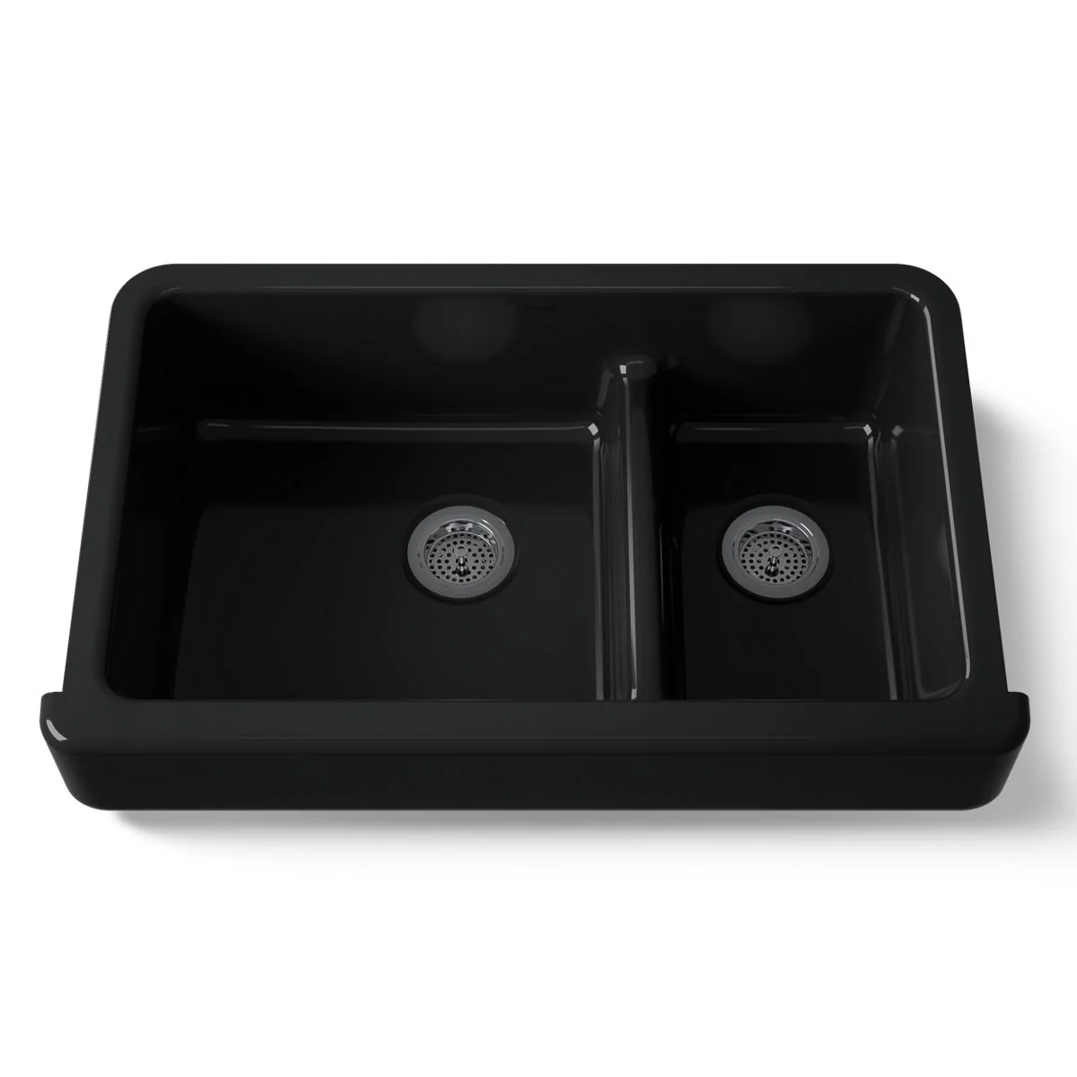 KOHLER K-6426 Whitehaven Smart Divide 35-1/2" undermount double-bowl farmhouse kitchen sink with short apron - Image 38